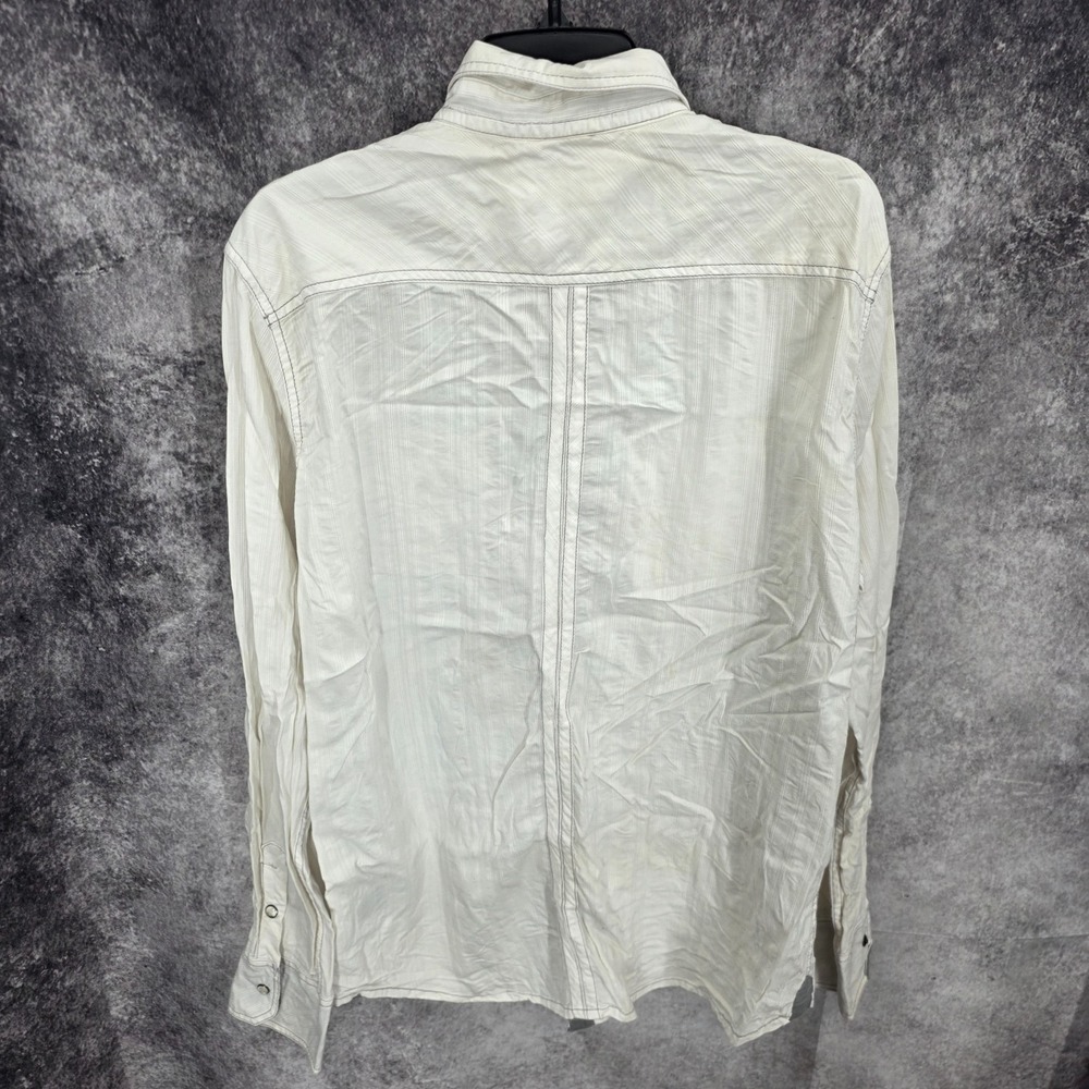 BKE Buckle Western Shirt Mens Large White Pearl Snap Athletic Fit Cowboy Rodeo* - Picture 5 of 12
